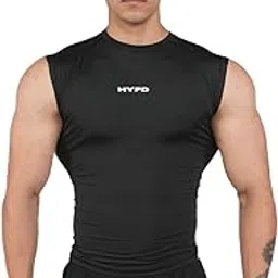 hypd Stealth Compression Tanktop for Men | Sleeveless Gym Vest | Compression Fit Sportswear | Muscle Fit Workout Tee | Polyester Lycra Bodybuilding Tank Top-picture-16