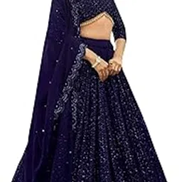 matrubhi Sequins Mehendi Color Georgette Fabric Lehenga Choli With Georgette Dupatta-picture-47