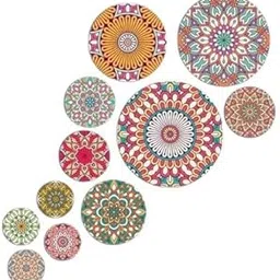 Decorative Mandala Wall Art Set, Colorful Circular Boho Plates, Modern Hanging Decor for Living Room, Dining Room, Bedroom (MULTICOLOUR 1)-picture-34