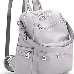 Women's Waterproof Leather Backpack, Convertible Laptop Bag with Multiple Pockets, Portable Multipurpose Lightweight Shoulder Bag with 2 Adjustable Straps Purse for Girls-picture-42