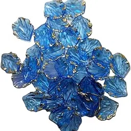 AKMI - Decorative Shell-Shaped Acrylic Beads, 75 Pieces, Multi-Colour with Gold Trim (Sky Blue - Opaque)-picture-17