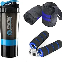 cool indians Shaker Bottle Gym Shaker Bottle with Wrist Band and Hand Gripper for Gym & Fitness Kit|Gym Shaker|Water Bottle|Workout Bottle|Wrist Wrap|Gym Hand Band|Fingers|Sports Grip (Blue)-picture-33