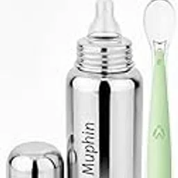 Stainless Steel Baby Bottles | Anti-Colic Wide Mouth Bottle for Newborn & Kids | Rust-Free, BPA-Free(240 ML) Pack of-2 (Green)-picture-35