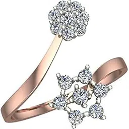 dishis 18k (750) Rose Gold Diamond Ring for Women-picture-25