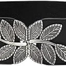 elephantboat Black Vintage Elastic Wide Leaf Waist Belt Waistband for Women Jumpsuit Dress 68cm-picture-10