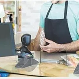 Milaan SNEEZE GUARD Acrylic Protecive Barrier Desk Checkout Shield Screen 60x50cm-picture-23