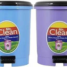 Kuber Industries 2 Pieces Table Top Desk Garbage Dustbin Trash for Office Home Work Place,2 LTR(Blue & Purple)-picture-22