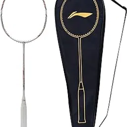 Li-Ning Windstorm 75 S Unstrung Badminton Racquet|G5-75 Grams|Carbon Fiber, Head Heavy|Maximum String Tension - 30lbs | White/Red/Black-picture-11