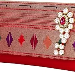 Paithani Clutches Silk Cloth Purse with Brooch | Paithani Saree with Brooch Purse For Women | Traditional And Ethnic Clutch-image-12