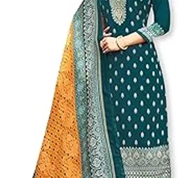 Spun Wool Digital Pashmina Salwar suit for Women with Shawl for Winter wear (YALIN3003_Unstitched_Peacock Color)-image-1