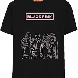 aallookart Anime Black Pink Printed Black T Shirt for Men and Women Pure Cotton.-picture-52