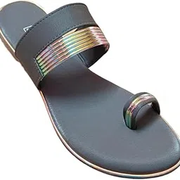 rivelle Casual Women Flat Sandals | Lightweight Slip-On with Elegant Toe Ring Design | Elegant Golden Strap Design | Fit for every occasion Office, Outings, Daily, Festive-picture-29