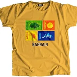 city posters plus Bahrain Seasons Men Unisex T-Shirt (Golden Yellow)-picture-14
