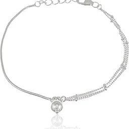 nemichand jewels Sterling Silver 925 Chain Ball Ghungroo Bracelet for Women & Girls (Adjustable)-picture-54