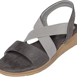 monrow Emel Suede Leather Wedge Heels for Women, Girls | Fancy & Stylish Heel sandals, Casual, Comfortable Fashion Heel Sandal-picture-47