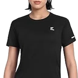 zyke Women's Active Tee - Polyester Regular Fit T-Shirts with Anti-Bacterial Finish, Moisture Management and Breathability (Black 1, Small)-picture-27