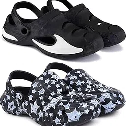 pampy angel Combo Pack of 2 Slipper/Flip Flops/Slides/Clogs/Sandals for Men (Clog-700 Vs Cl-AllStar)-picture-21