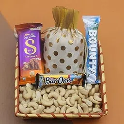 SFU E Com Silk Hazelnut Chocolate With Cashew and Decorative Potli | Ideal for Rakhi, Diwali and Festive Gifting | 434-picture-21