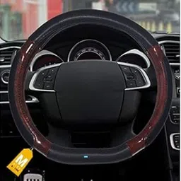 NIKAVI Luxury Steering Wheel Cover - Black Color | Size - Small | Diameter 36 cm | O-Type | Car Steering Wheel Protector, Anti-Slip, Elegant Leather Finish Grip Cover for Round Steering Wheels-picture-10