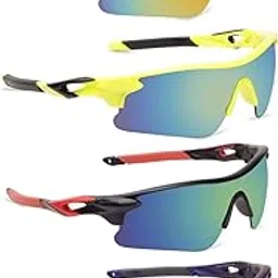 tenford Combo Set Of 4 UV Protected Sports Sunglasses for Women Men Multicolored Outdoor Sports Cricket, Cycling, Riding, Running, Baseball, Fishing Glasses Goggle (Unisex Adult)-picture-13