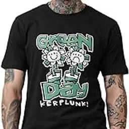 the souled store Green Day: Kerplunk Men and Boys Short Sleeves Round Neck Black Graphic Printed Regular Fit Cotton T-Shirts-picture-17