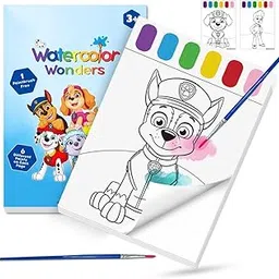 Wembley Paw Patrol Watercolor Painting Book for Kids Toddlers with Paint Bookmarks and Brush Art - Pack of 1 image 1