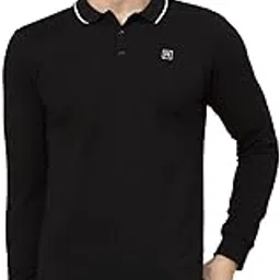 rigo Full Sleeve Casual Wear Solid Polo T-Shirts for Men | Slim Fit Collar T-Shirts for Men-picture-23