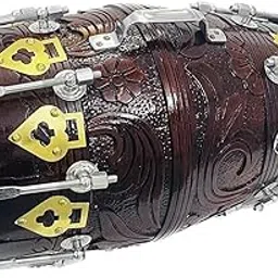 DESIGN DHOLAK DRUM~HAND MADE INDIAN~SHESHAM WOOD & SPECIAL BLACK SKIN WITH BAG (only Black Lover) with Safety Bag-image-0