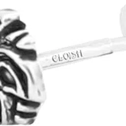 eloish Thin Flower Design Oxidized 92.5 Sterling Silver Nose Pin for Women .92.5% Pure Silver Oxidised Nose Pin for Girls with Back Push Design-picture-15