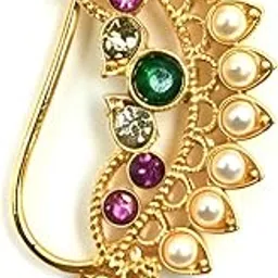 Navadurga Peshwai Nathni design by Vanita Closure: Clip-on (no piercing required)-picture-15