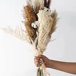Brunette Mix Flower Bouquet | Dried Ferns, Pampas Grass, and Cotton | Elegant Birthday Gift, Home Décor, or Special Occasions | Handcrafted Floral Arrangement | Whispering Homes-picture-18