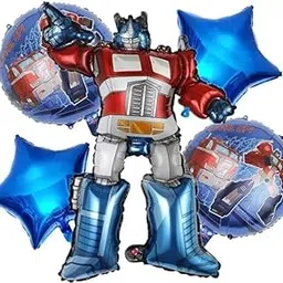 Optimus Robot Foil Balloons for Sci Fi Events Birthday Decoration Party Supplies for Kids/Teens/Adults - Set of 5, Blue-image-26