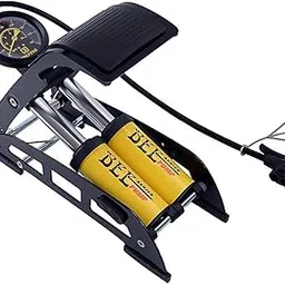 KrupaluAluminum Foot Pump Double Barrel Cylinder Air Foot Pump - 1 Pc (Yellow Color)-picture-64