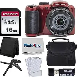Kodak PIXPRO AZ255 Astro Zoom 16MP Digital Camera (Red) Bundle, Point & Shoot Camera Case, 16GB Memory Card, USB Card Reader, Table Tripod, Accessories-image-12
