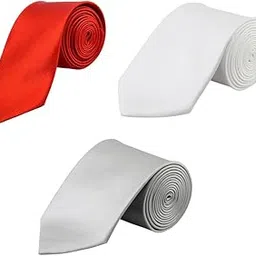 2.5-Inch Satin Tie for Men | Premium Slim Necktie for Formal, Business, Wedding & Party Attire | Soft, Stylish Tie (Combo of 3-image-96
