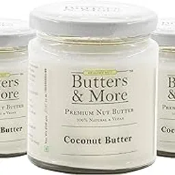 Butters & More Vegan All Natural Coconut Butter (Pack of 3x200G) Keto & Diabetic Friendly. Unsweetened Single Ingredient Nut Butter. Super Saver Pack of 3.-picture-30