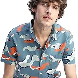 ketch Men's Cotton Slim Fit Printed Half Sleeve Shirt-picture-37