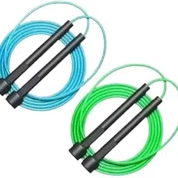 Adjustable Skipping Rope - Blue/Green (Pack of 2) | Tangle-Free Fitness Jump Rope for Cardio & Endurance| VE-SR-019-image-57