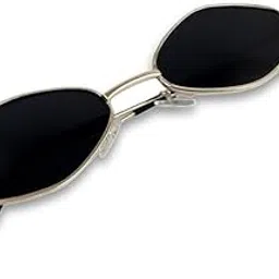 accentz- your vision,our passion Diamond Shape Cat Eye Women's Sunglasses UV Protection, Non-Polarized Golden Frame and Black Glass| Trending, Stylish & Durable Metal Frame Everyday Wear Goggles-picture-10