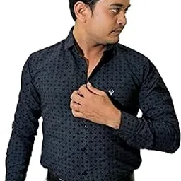 Men's Casual Shirt with Textured Pattern, Business Formal Wear-picture-51