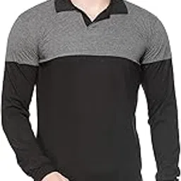 v3squared Men's Cotton Blend Full Sleeve Regular Polo Neck T-Shirt for Men-picture-48