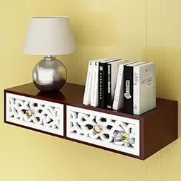 DDS Dream Decor Shoppee - TV Stand Multipurpose TV Unit/Wall Set Top Box Stand Shelf can be Used as Set top Box Book Shelf/Display Shelves in Living/Dining/Offices etc. (Brown White)-picture-20