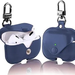 ZELOTEK Case Cover for Apple AirPods 1st Gen & 2nd Gen Keychain, Full-Body Shockproof Protective Case Cover Premium Leather Case with Carabiner Only for Apple Airpods | [Charging LED Visible]-2030-picture-20