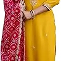 navlik Women’s Printed Kurta with Pant & Dupatta Set Collection-picture-18