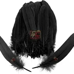 TIPTOP DECORATION Natural Dyed Goose Feathers Quills (10 Pieces) (15-20 cm) (Raven Black)-picture-19