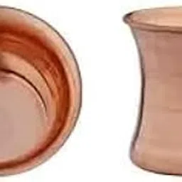 RVK Temple Needs Pure Copper Glass Tumbler – Traditional Water Cup, 7.1 cm Height, 6.8 cm Width, 63.07 g, Ayurvedic Drinkware for Daily Use image 1