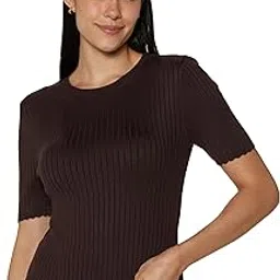 Women’s Solid Fitted Short Sleeves Round Neck Blouse-image-24