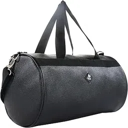 mike bags Mike Leather 27 Ltrs Luggage Travel Duffle Bags Men Women PU Leather Cabin Bags - Black-picture-12
