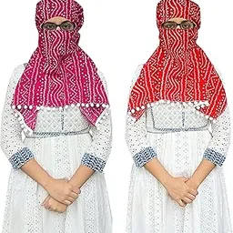 Cotton Export quality scarf mask Women Hijab for 12 yrs. and above,2 piece-image-0