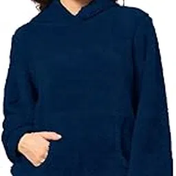 the dry state Women's Basic Fit Teddy Fur Hoodie with Kangaroo Pocket-picture-35